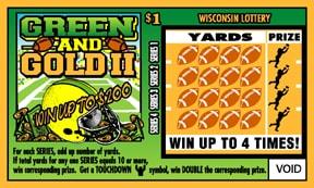 Green and Gold II instant scratch ticket from Wisconsin Lottery - unscratched