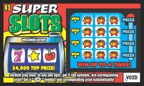 Super Slots instant scratch ticket from Wisconsin Lottery - unscratched