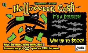 Halloween Cash instant scratch ticket from Wisconsin Lottery - unscratched
