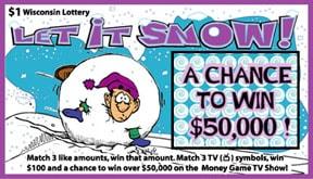 Let it Snow instant scratch ticket from Wisconsin Lottery - unscratched