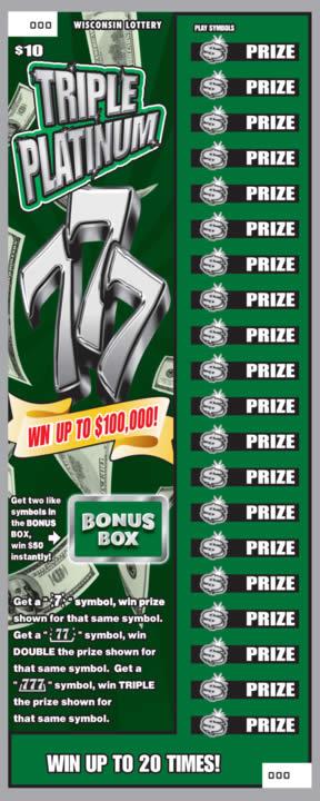 Triple Platinum instant scratch ticket from Wisconsin Lottery - unscratched