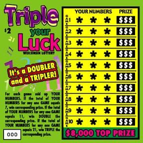Triple Your Luck instant scratch ticket from Wisconsin Lottery - unscratched