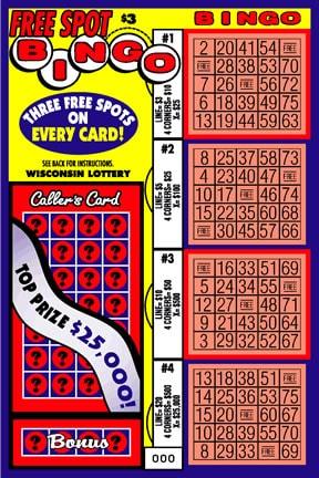 Free Spot Bingo instant scratch ticket from Wisconsin Lottery - unscratched