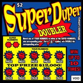 Super Duper Doubler instant scratch ticket from Wisconsin Lottery - unscratched