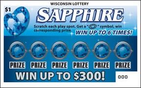 Sapphire instant scratch ticket from Wisconsin Lottery - unscratched