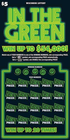 In the Green instant scratch ticket from Wisconsin Lottery - unscratched