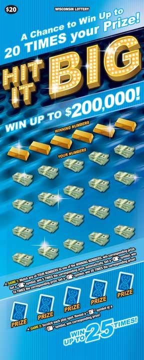 Hit it Big instant scratch ticket from Wisconsin Lottery - unscratched