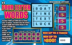 Four Letter Words instant scratch ticket from Wisconsin Lottery - unscratched