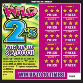 Wild 2's instant scratch ticket from Wisconsin Lottery - unscratched