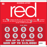 Red White Blue instant scratch ticket from Wisconsin Lottery - unscratched