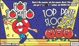 Hot Tomato instant scratch ticket from Wisconsin Lottery - unscratched