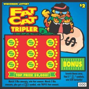 Fat Cat Tripler instant scratch ticket from Wisconsin Lottery - unscratched