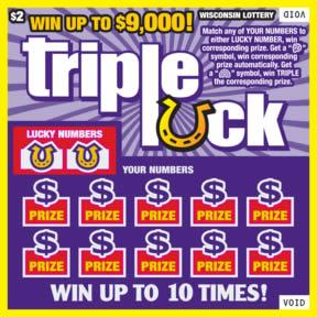 Triple Luck instant scratch ticket from Wisconsin Lottery - unscratched