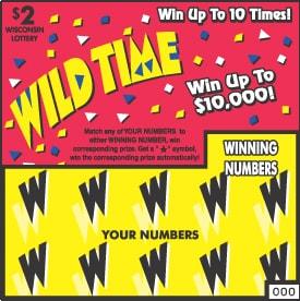 Wild Time instant scratch ticket from Wisconsin Lottery - unscratched