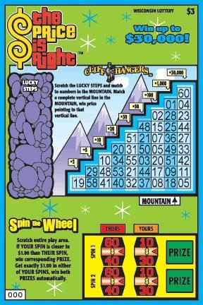 The Price is Right instant scratch ticket from Wisconsin Lottery - unscratched
