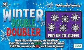 Winter Double Doubler instant scratch ticket from Wisconsin Lottery - unscratched