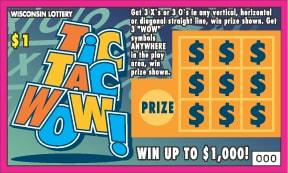 Tic Tac Wow instant scratch ticket from Wisconsin Lottery - unscratched