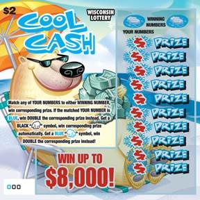 Cool Cash instant scratch ticket from Wisconsin Lottery - unscratched