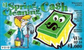 Spring Cleaning Cash instant scratch ticket from Wisconsin Lottery - unscratched