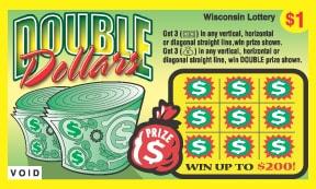 Double Dollars instant scratch ticket from Wisconsin Lottery - unscratched