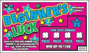 Beginner's Luck instant scratch ticket from Wisconsin Lottery - unscratched