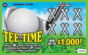 Tee Time instant scratch ticket from Wisconsin Lottery - unscratched