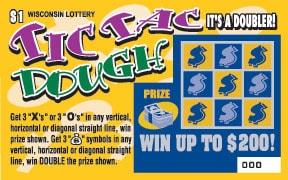 Tic Tac Dough instant scratch ticket from Wisconsin Lottery - unscratched