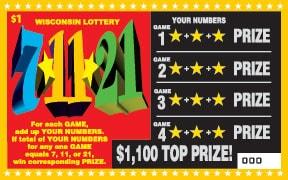 7-11-21 instant scratch ticket from Wisconsin Lottery - unscratched