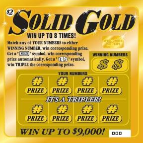 Solid Gold instant scratch ticket from Wisconsin Lottery - unscratched