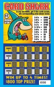 Card Shark instant scratch ticket from Wisconsin Lottery - unscratched