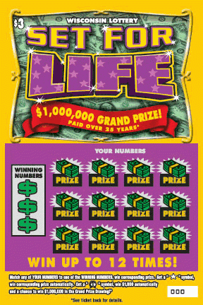 Set for Life instant scratch ticket from Wisconsin Lottery - unscratched
