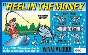 Reel in the Money instant scratch ticket from Wisconsin Lottery - unscratched