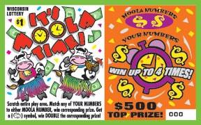 Moola Time instant scratch ticket from Wisconsin Lottery - unscratched