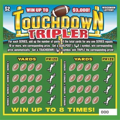 Touchdown Tripler instant scratch ticket from Wisconsin Lottery - unscratched