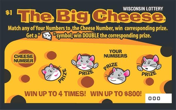 The Big Cheese instant scratch ticket from Wisconsin Lottery - unscratched