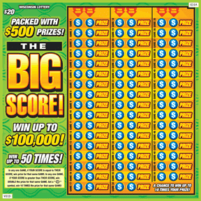The Big Score instant scratch ticket from Wisconsin Lottery - unscratched