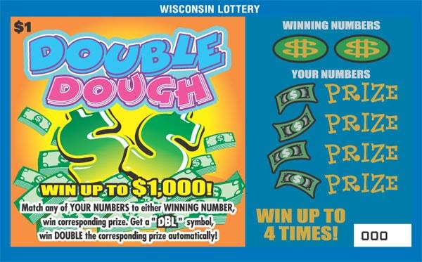 Double Dough instant scratch ticket from Wisconsin Lottery - unscratched