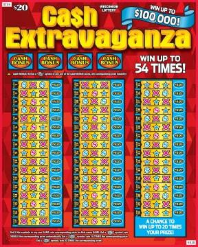 Cash Extravaganza instant scratch ticket from Wisconsin Lottery - unscratched