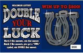 Double Your Luck instant scratch ticket from Wisconsin Lottery - unscratched