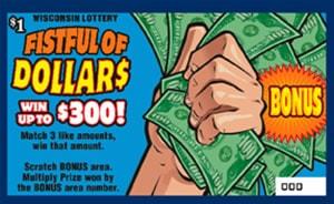 Fistful of Dollars instant scratch ticket from Wisconsin Lottery - unscratched
