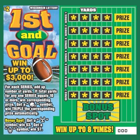 1st and Goal instant scratch ticket from Wisconsin Lottery - unscratched