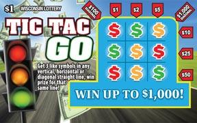 Tic Tac Go instant scratch ticket from Wisconsin Lottery - unscratched