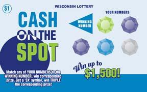 Cash on the Spot instant scratch ticket from Wisconsin Lottery - unscratched