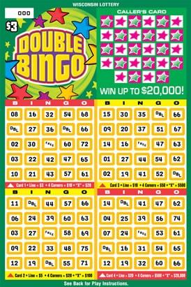Double Bingo instant scratch ticket from Wisconsin Lottery - unscratched