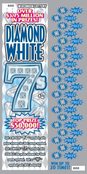 Diamond White 7s instant scratch ticket from Wisconsin Lottery - unscratched