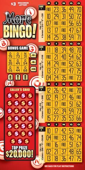 More Bingo instant scratch ticket from Wisconsin Lottery - unscratched