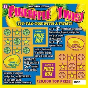 Pineapple Twist instant scratch ticket from Wisconsin Lottery - unscratched