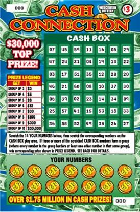 Cash Connection instant scratch ticket from Wisconsin Lottery - unscratched