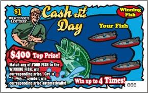 Cash of the Day instant scratch ticket from Wisconsin Lottery - unscratched