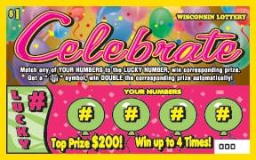 Celebrate instant scratch ticket from Wisconsin Lottery - unscratched